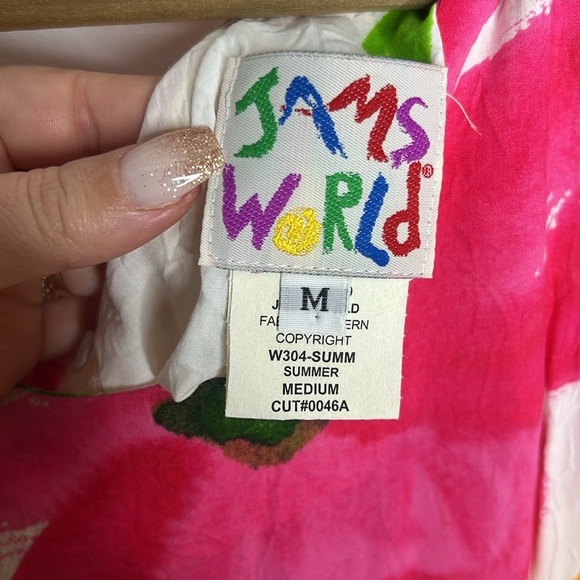 Jams World Floral Tank Dress M Bright Tropical Hibiscus Print Made in Hawaii - Picture 10 of 11